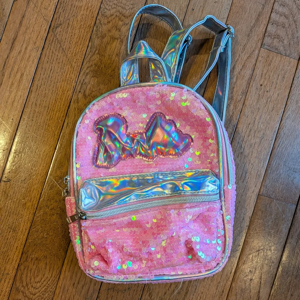 Mattel Barbie Pink and Silver Sequin Kids Backpack